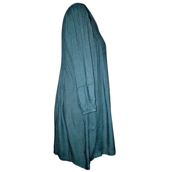 J.Jill Shift Dress Evergreen Oversized Pintuck Detail W/ Pockets Medium - Picture 4 of 6